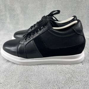 Calto Invisible 3" Height Increasing Elevator Mens 10 Black Casual Shoes K1530